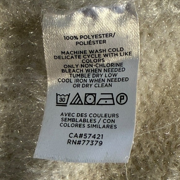 Ann Taylor Shimmery Fuzzy Knit Sweater 3/4 Sleeve Crew Neck Size Small - Picture 7 of 8